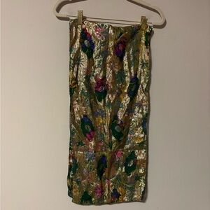 Floral Gold and Green Women's Scarf